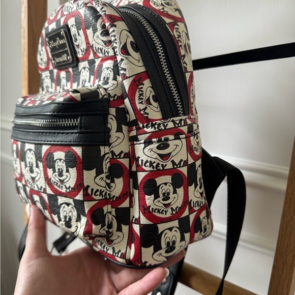Loungefly Disney Parks Mickey Mouse Club Mini Backpack - Like New- Black & White - Picture 10 of 14